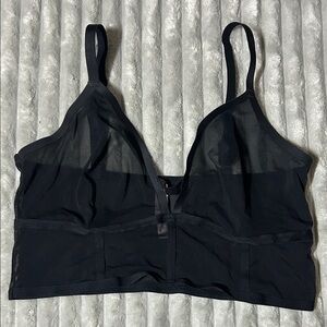 Auden Black Sheer V-Neck Bralette